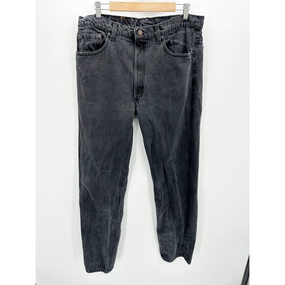 Levi's 505 Men's VTG 1989 Black Washed Straight Leg Denim Jeans Size 38X34 - Picture 1 of 13